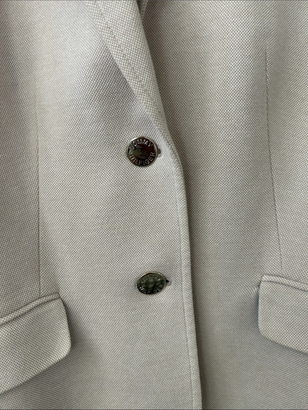Tommy Hilfiger Cream Single-Breasted Tailored Blazer - Picture 3 of 8